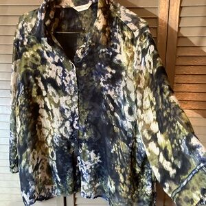 Multicolor Abstract Button-Up Blouse